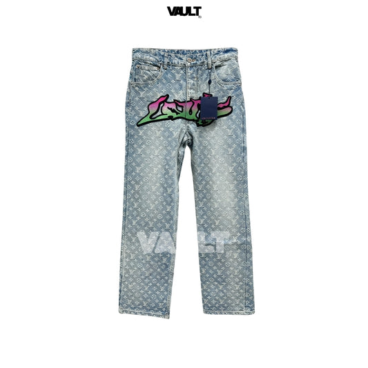 Calça Louis Vuitton Monogram Graffiti Denim Jeans