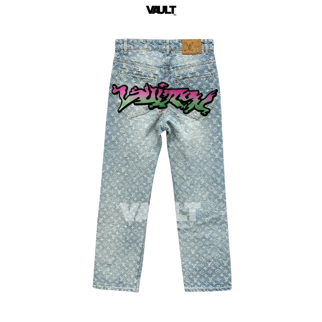 Calça Louis Vuitton Monogram Graffiti Denim Jeans