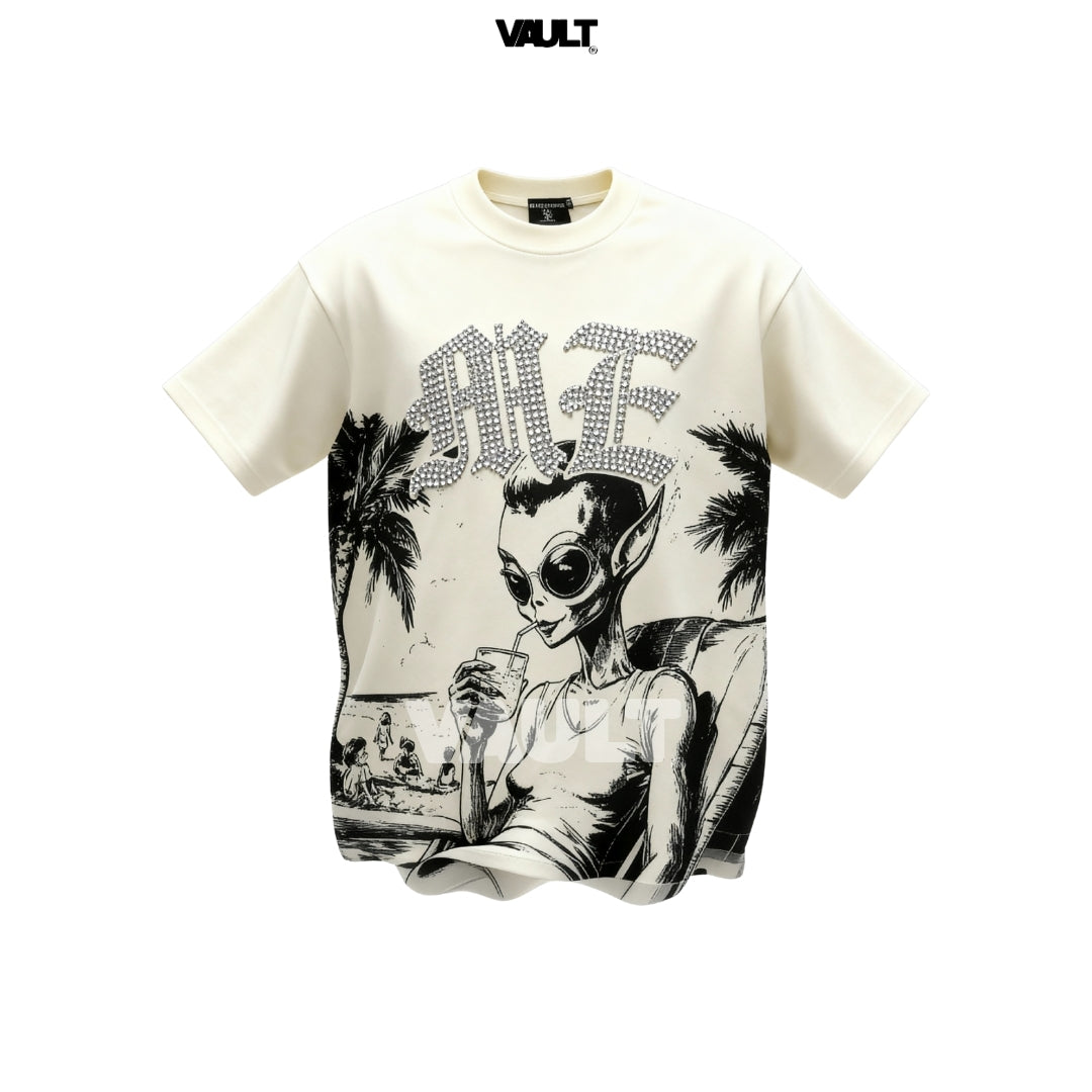 Camiseta Emotionally Unavailable Alien Rhinestone Tee