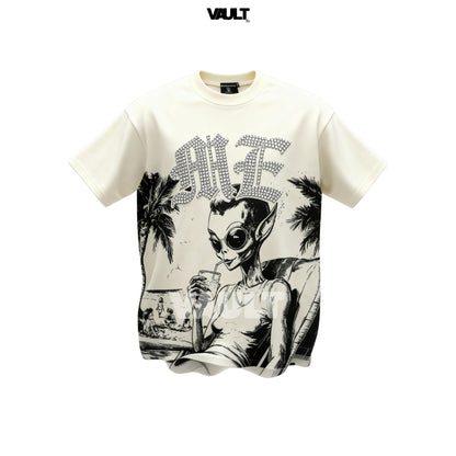 Camiseta Emotionally Unavailable Alien Rhinestone Tee