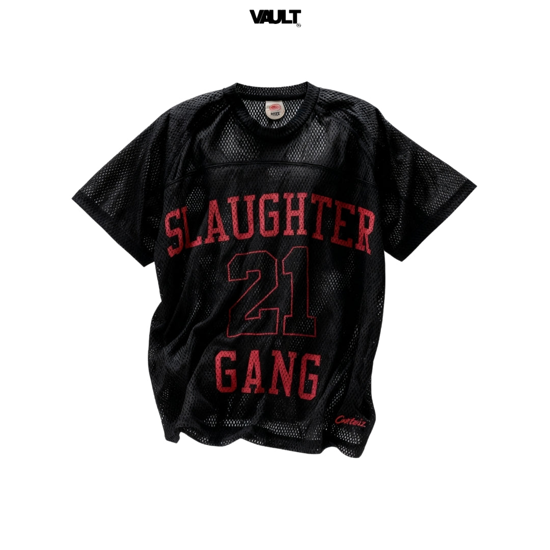 Camiseta Corteiz x 21 Savage Slaughter Gang Mesh Jersey